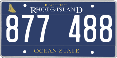 RI license plate 877488
