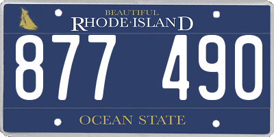 RI license plate 877490