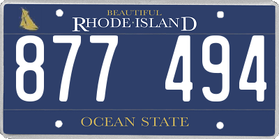 RI license plate 877494