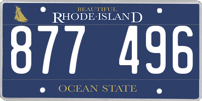 RI license plate 877496