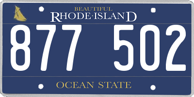 RI license plate 877502