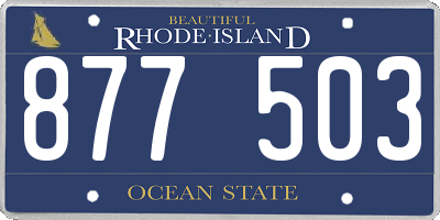 RI license plate 877503