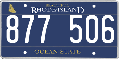 RI license plate 877506