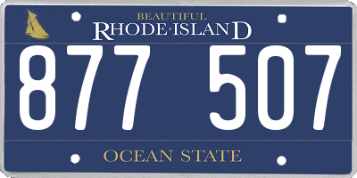 RI license plate 877507