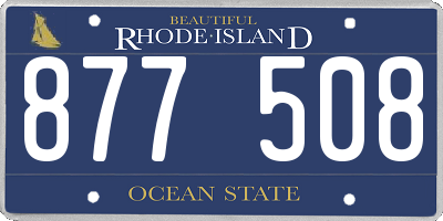 RI license plate 877508