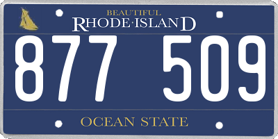 RI license plate 877509