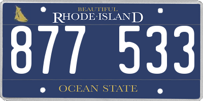 RI license plate 877533