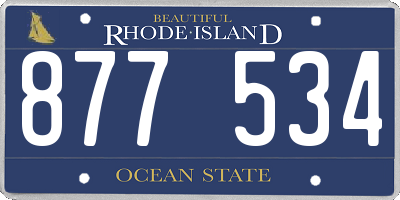 RI license plate 877534