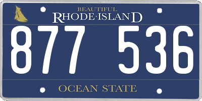 RI license plate 877536