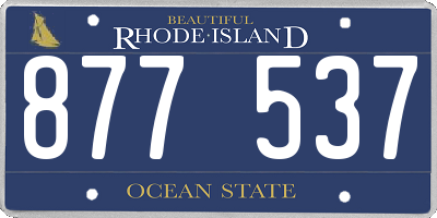 RI license plate 877537