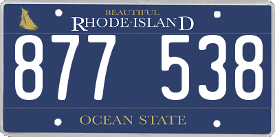 RI license plate 877538