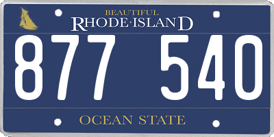 RI license plate 877540