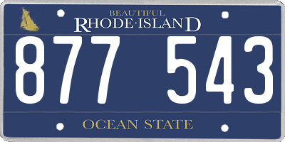 RI license plate 877543