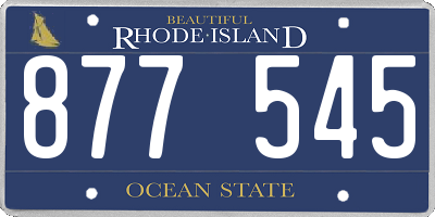 RI license plate 877545