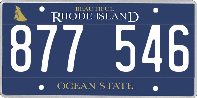 RI license plate 877546