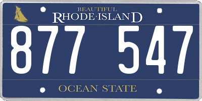 RI license plate 877547