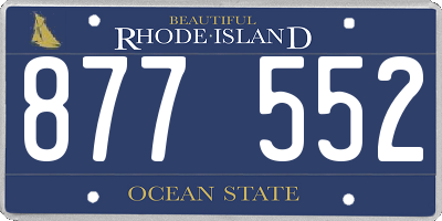RI license plate 877552