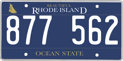RI license plate 877562