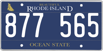 RI license plate 877565