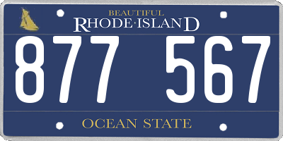 RI license plate 877567
