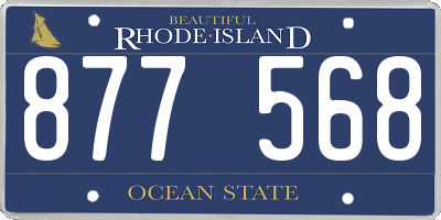 RI license plate 877568