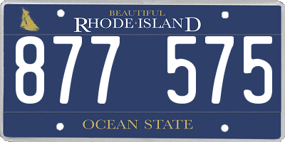 RI license plate 877575