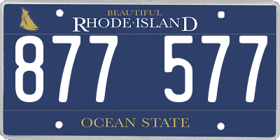 RI license plate 877577