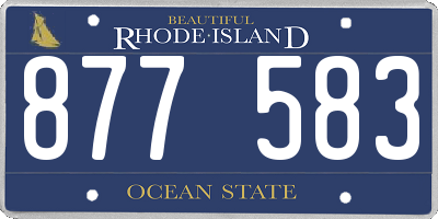 RI license plate 877583