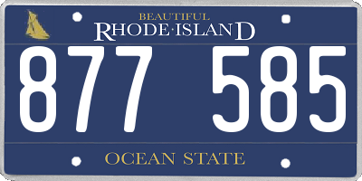 RI license plate 877585