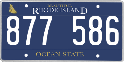 RI license plate 877586