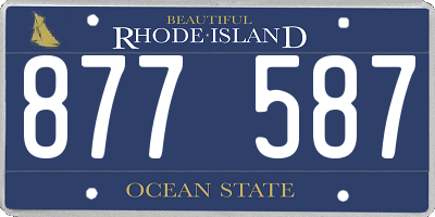 RI license plate 877587