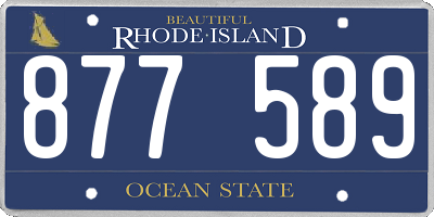 RI license plate 877589