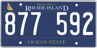 RI license plate 877592