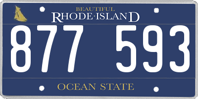 RI license plate 877593