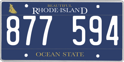 RI license plate 877594