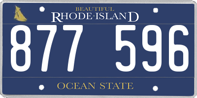 RI license plate 877596