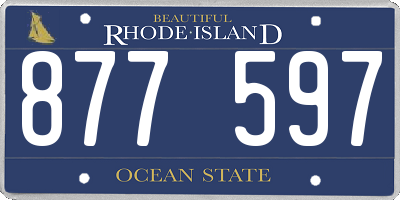 RI license plate 877597