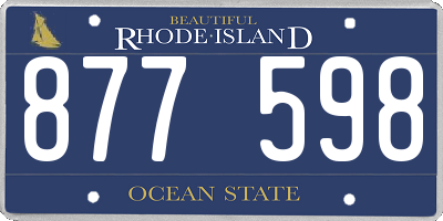 RI license plate 877598