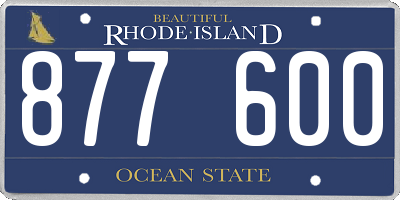 RI license plate 877600