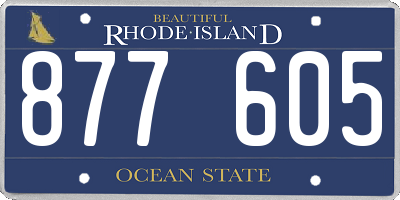 RI license plate 877605