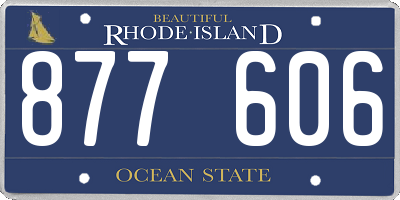 RI license plate 877606
