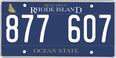 RI license plate 877607
