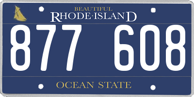 RI license plate 877608