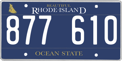 RI license plate 877610