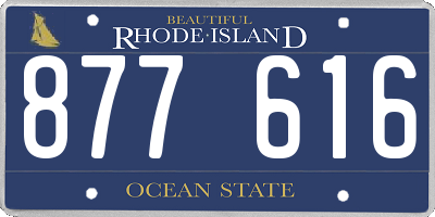 RI license plate 877616