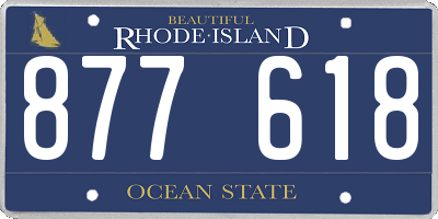 RI license plate 877618