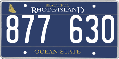 RI license plate 877630