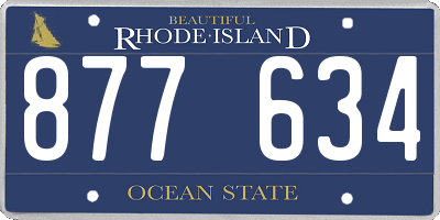RI license plate 877634