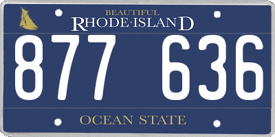 RI license plate 877636