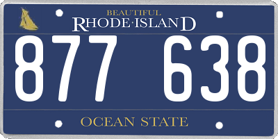 RI license plate 877638